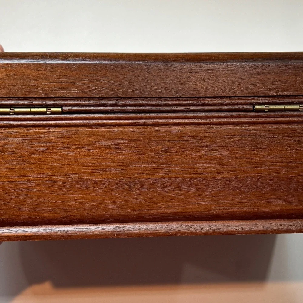 Wooden Jewelry Box Vintage Tapestry Velvet Inlay